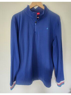 Redvanly Men's Sz. L Mazarine Blue Hayden Quarter Zip Long Sleeve Shirt